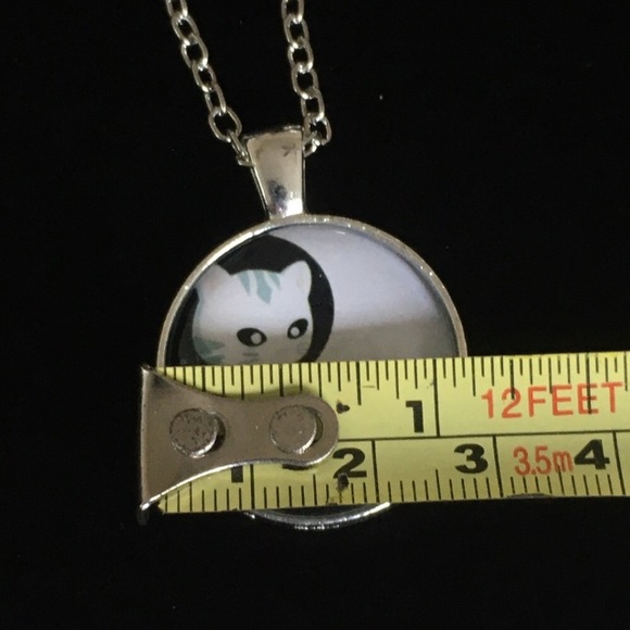 Yin Yang Black and White Silver Tone Necklace - Picture 7 of 7